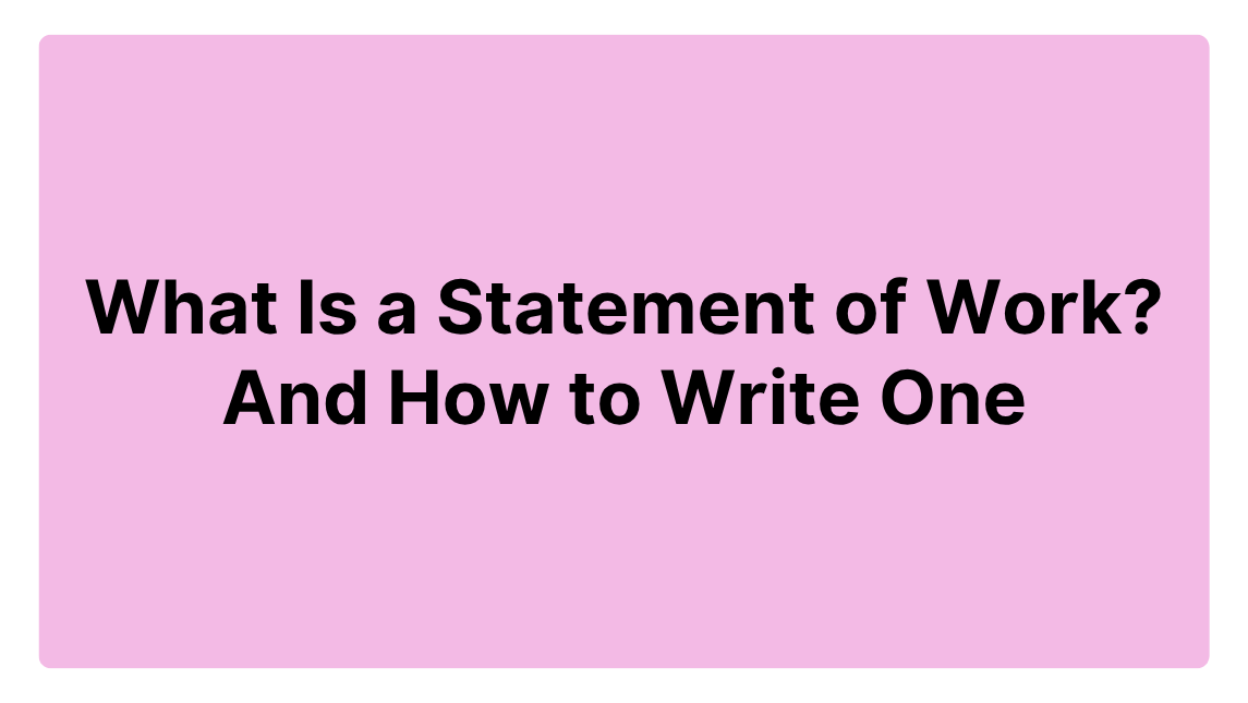 What Is a Statement of Work